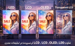 تفاوت LED، LCD، OLED و LCD ترنسپرنت در تبلیغات مدرن