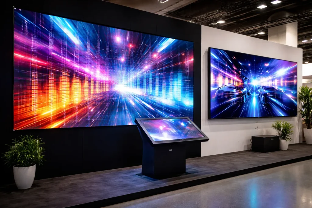 مقایسه نمایشگر LED و LCD در نمایشگاه